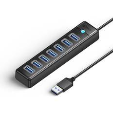 Adapter 5v usb Orico USB-A Hub 7x USB-A 3.0 1x USB-C 5V 3A 1m Svart