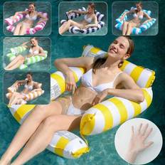 Tubes Shein 1pc Yellow Pvc Inflatable Floating Lounge Chair With Mesh Seat For Summer Water Leisure Activities