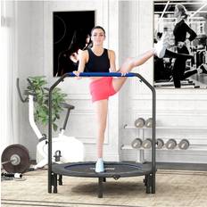 Blue Fitness Trampolines Homcom 48 Foldable Mini Fitness Trampoline Rebounder