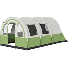 OutSunny 5-6 Man 3000mm Waterproof Tunnel Family Tent Shelter Cream/Emerald Green