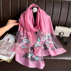 Breathable - Women Scarfs Temu Embroidered Flower Scarf Thin Breathable Shawl Mature Style - For Women