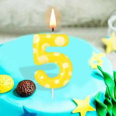 Cake Candles on sale Shein Birthday Cake Wish Candles Yellow White