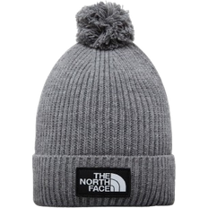 Men - Skiing Beanies The North Face Logo Box Pom Beanie - TNF Medium Grey Heather