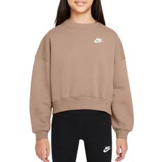 Sweatshirts Nike Girls Sportswear Club Fleece Crewneck Sweatshirt - Hemp/White