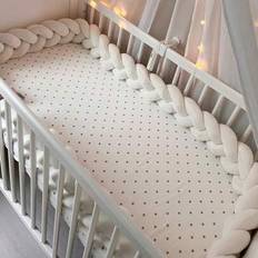 Bumpers Kid's Room Shein Baby Crib Hand-Knitted Cable Bumper Pad