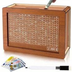 Shein Wooden Money Saving Box Piggy Bank