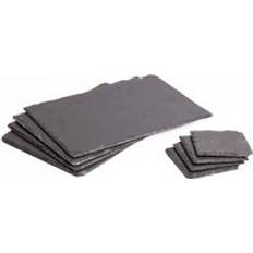 8pc Placemat and Set with 4 Black Slate And 4 Coasters