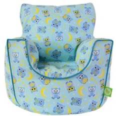 Cotton Blue Owl Bean Bag Arm Chair Small