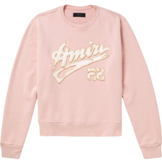Amiri Men Jumpers Amiri 22 Logo Embroidered Pink Sweatshirt - Pink