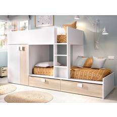 Letti a Castello Vente-unique 2 x 90 x 190 cm Armadio Integrato Letto a Castello