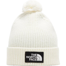 Hvid - Skiløb Hovedbeklædning The North Face Logo Box Pom Beanie - Gardenia White
