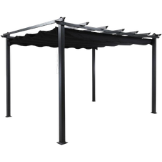 Comfort Garden Pergola with Folding Roof - Black/Aluminum 3x4 m