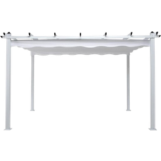 Comfort Garden Pergola with Folding Roof - White/Aluminum 3x4 m