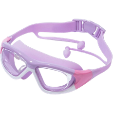 Polypropylene Swimming Shein 3pcs Set Swimming Goggles Nose Clip Earplugs Purple