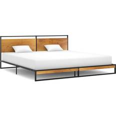 vidaXL 324868 Bed Frame without Mattress Natural/Black 204x208cm