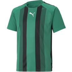 Puma Team Liga Striped Youth Football Jersey - Pepper Green/Black/White (704927-05)