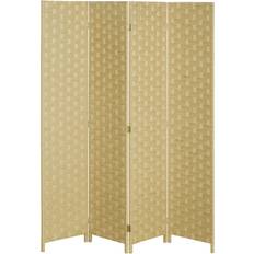 Brown Room Dividers Homcom 4 Panel Folding Brown Room Divider 159.5x169.5cm