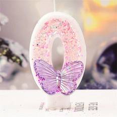 Cake Candles Shein Pink Purple Two Tone Big Butterfly Birthday Candle