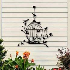 Shein Birdcage Metal Art Silhouette Wall Decor