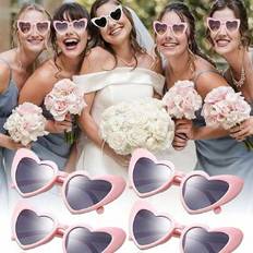 Photoprops Shein 6 Pairs Bachelorette Wedding Heart Glasses