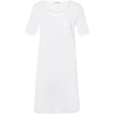 Nightgowns Hanro Cotton Deluxe Short Sleeved Nightdress - White