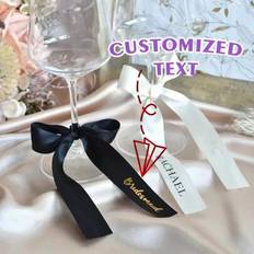 Gift Wrap Ribbons on sale Shein Personalized Wine Glass Ribbons With Text Labels