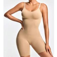 Multicoloured Shapewear & Under Garments Shein Solid Color Ribbed Bodysuit With Shorts