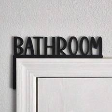 1pc Modern Wooden Toilet Door Sign  Black