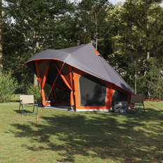 vidaXL Familjetält Tipi i Grått och Orange 10 Personer