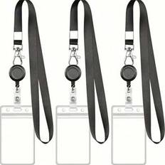 Business Card Holders on sale Shein Retractable ID Card Badge Holder Waterproof PVC