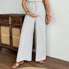 Shein Maternity Stripe Pattern Tie Front Pants