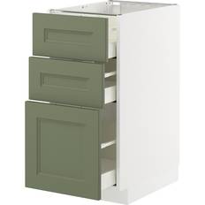IKEA Bänkskåp Med 3 Lådor - Vit/Axstad Grågrön