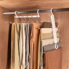 White Hangers Harbour Housewares Space-Saving Trouser Hangers 6-in-1 Pack 6 Hanger