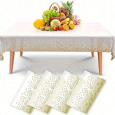 Shein Gold Polka Dot Glamorous Plastic Tablecloth