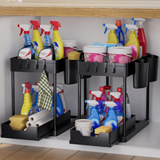 2Pcs Under Sink Organizers Storage Kitchen Cabinet