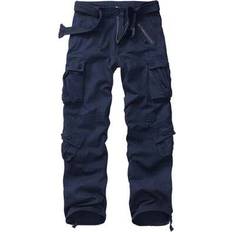 Camouflage Trousers Shein Cotton Relaxed Fit Cargo Pants With 8 Pockets - No Belt