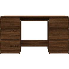 Trä Skrivbord vidaXL 815440 Brown Oak Skrivbord 50x140cm