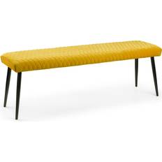 Gula Sittbänkar Julian Bowen Luxe Mustard Low Sittbänk 140x47cm