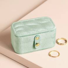 Velvet Petite Travel Ring Box - Green