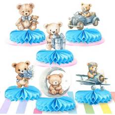 Table Decorations on sale Shein 6pcs Teddy Bear Honeycomb Centerpieces Set