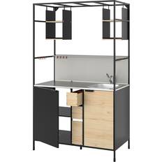 IKEA Svarta Förvaringsskåp IKEA Äspinge Pentry Svart Ask 120x60x202 cm Förvaringsskåp