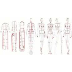 Shein 8pcs Fashion Illustration Ruler Sketching Template