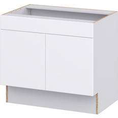 Kitchen Units Hugo&Borg Lasalle Slab Sink Base Fully Assembled Cabinet - Bright White