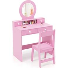Casart Kids Vanity Set Princess Makeup Dressing Desk Chair