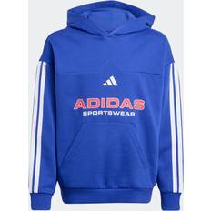 Stribede Hoodies Børnetøj adidas J Tiro Fl HDD Sportswear - Blue