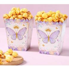 Popcorn Box Shein 20pcs Purple Butterfly Popcorn Box