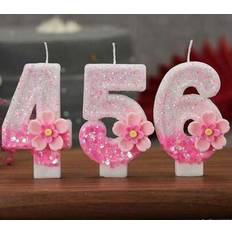 Cake Candles Shein Creative Handmade Pink Glitter Two-Layer Candle