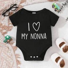 Black Jumpsuits Children's Clothing Shein I Love My Monna Is A Cute Statement Jumpsuit