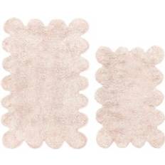 Bath Mats Allure Bath Fashions Two Piece Scallop Mat Set Light Pink