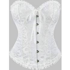Shein Shapewear & Under Garments Shein Vintage Corset Top With Embroidery Lace Back Lacing - Bone